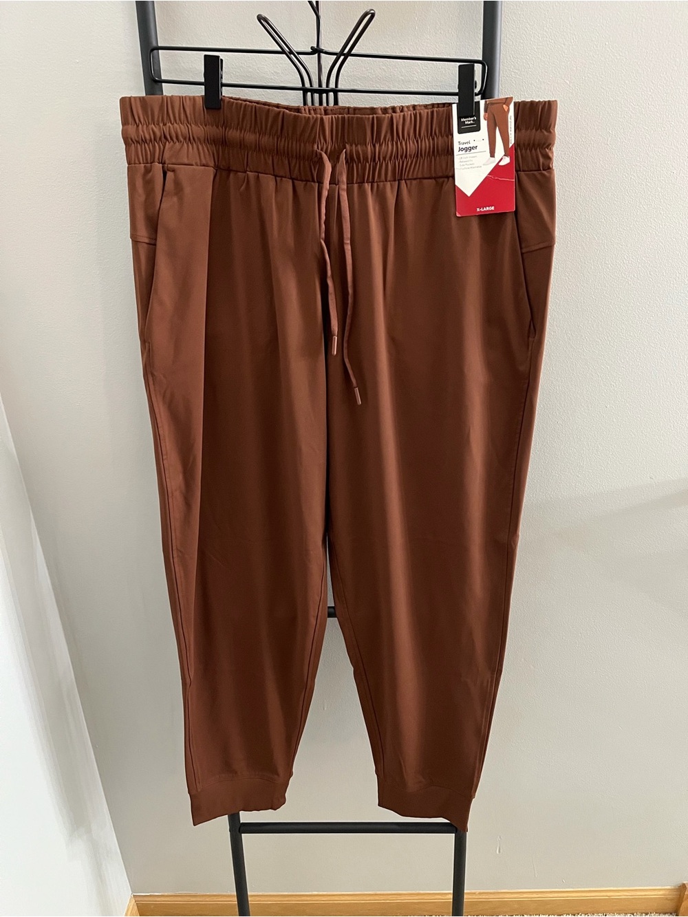 Men's Drawstring Brown Jogger Pants with Tailored Pleats